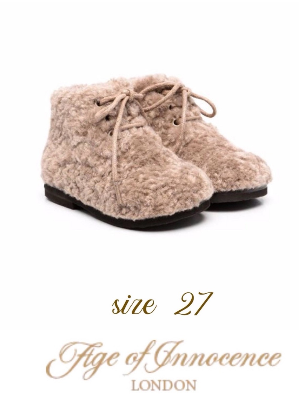 AOI sz 27 Age of Innocence Teddy Jane faux-fur ankle boots